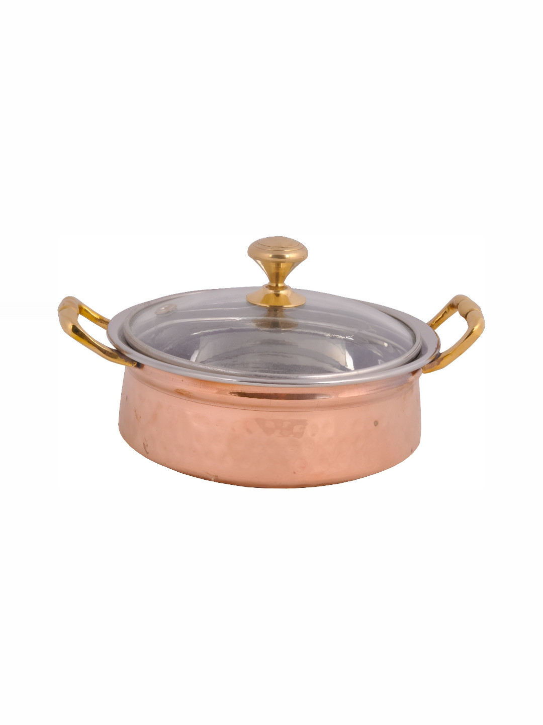 Shivshakti Arts Brown Copper Cook and Serve Casserole