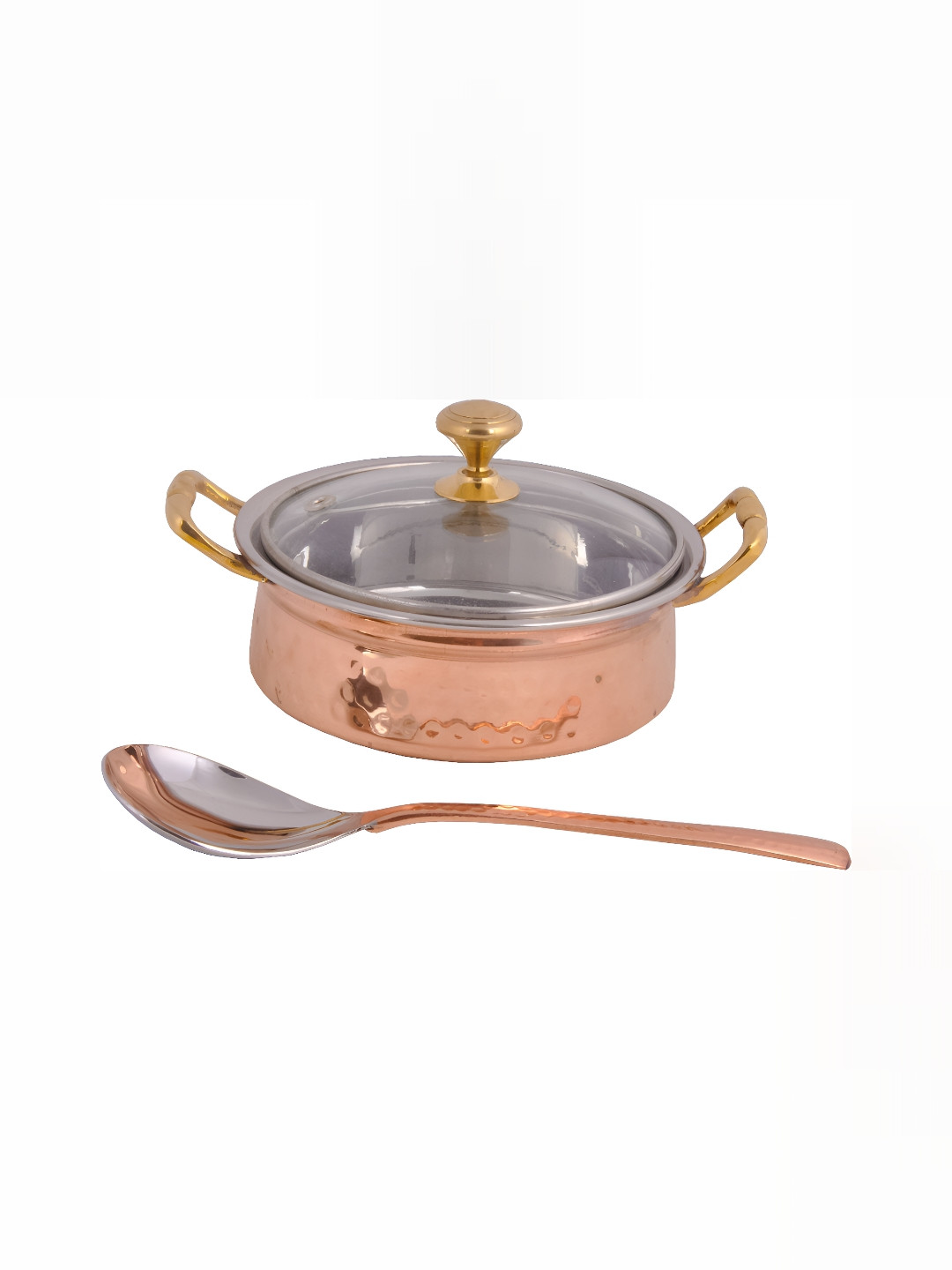 Shivshakti Arts Brown 2 Pieces Copper Cookware Set