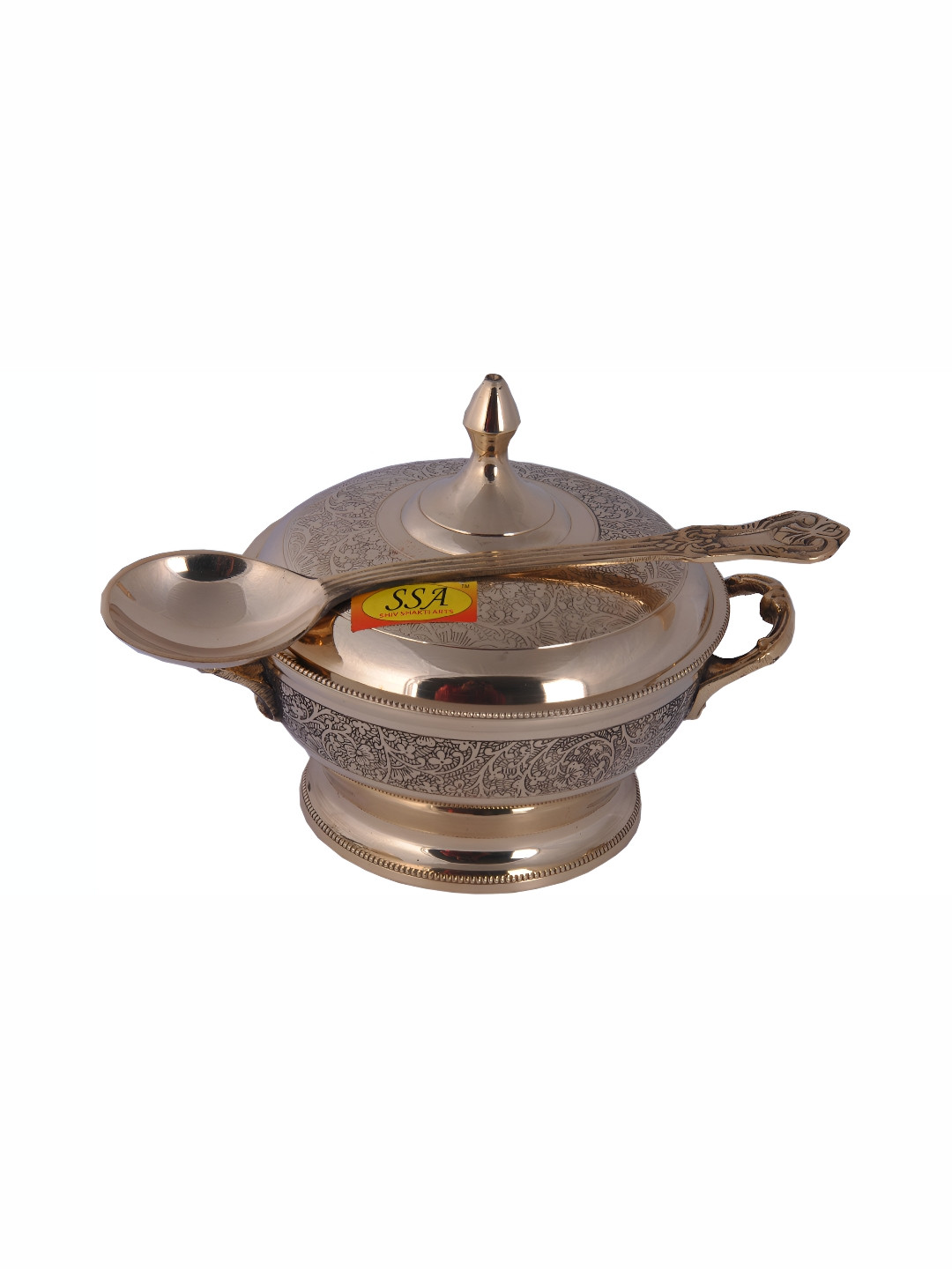 Shivshakti Arts Yellow Bronze Cook and Serve Casserole