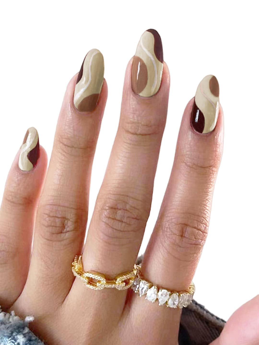 Secret Lives 24 Pcs Curved Design False Nails
