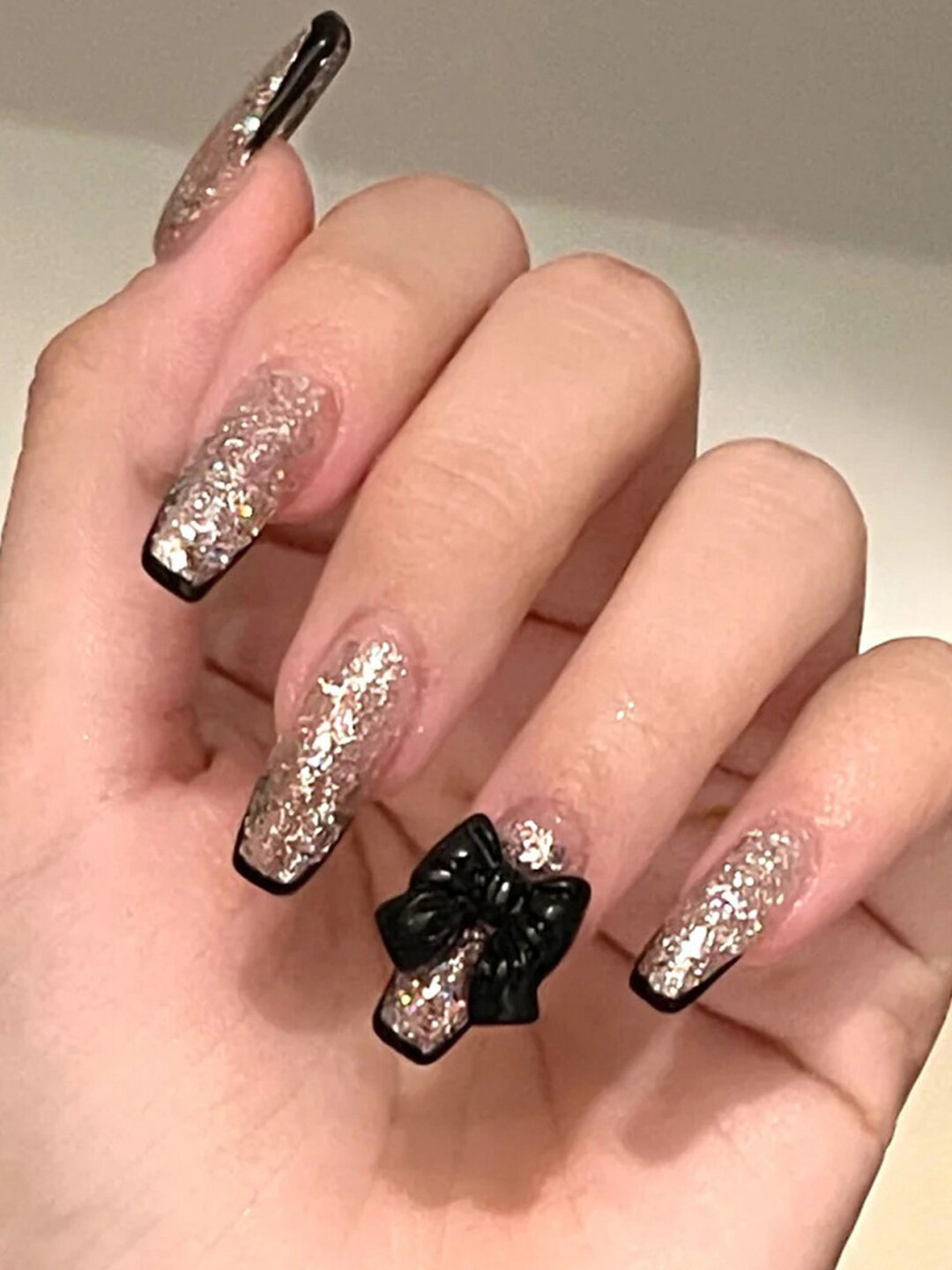 Secret Lives 24 Pcs Nude With 3D Black Fly False Nails