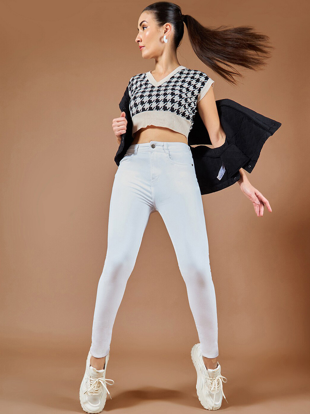 The Roadster Lifestyle Co White Women High-Rise Skinny-Fit Clean Look Stretchable Jeans