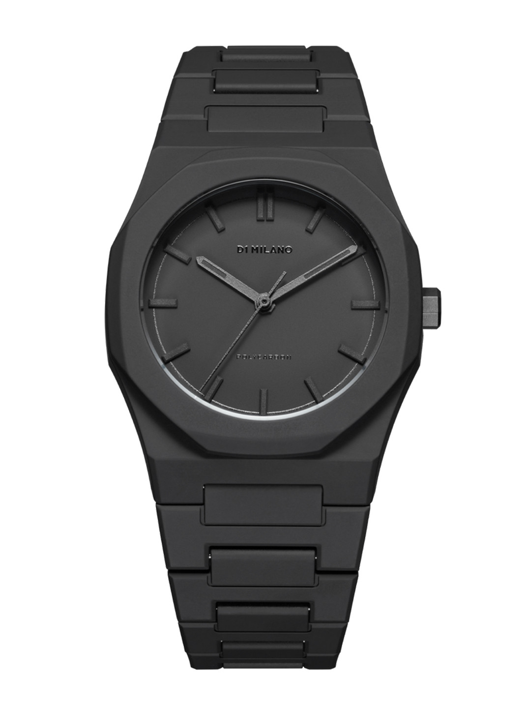 D1 Milano Unisex Polycarbon Quartz Black Dial Analog Watch PCBU01