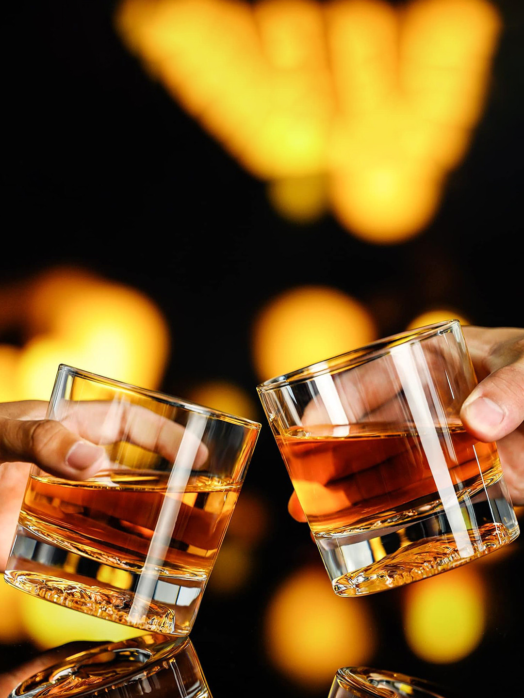 MELBIFY Transparent 4 Pieces Elephant Whiskey Glasses 300 ml