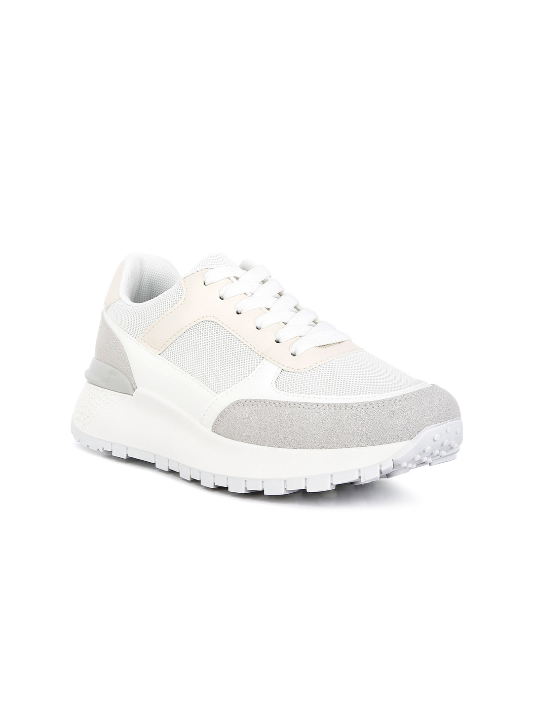 London Rag Women Colourblocked PU Non-Ordinary Lace Up Sneakers