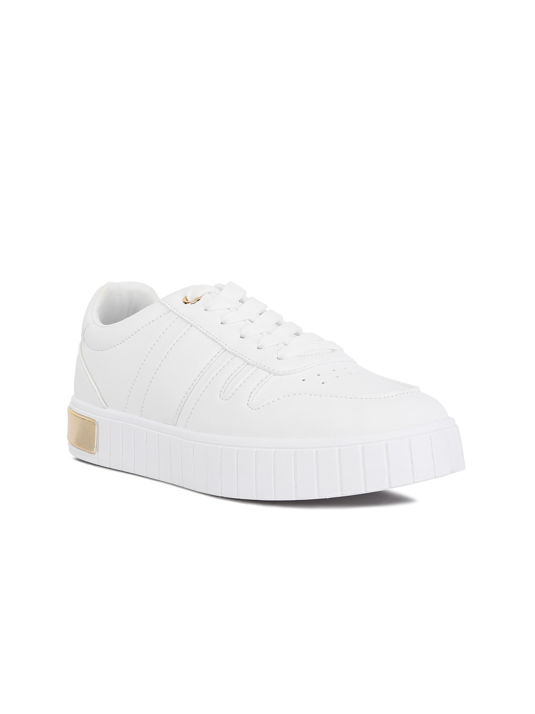 London Rag Women Panelling Detail PU Lace-Ups Sneakers