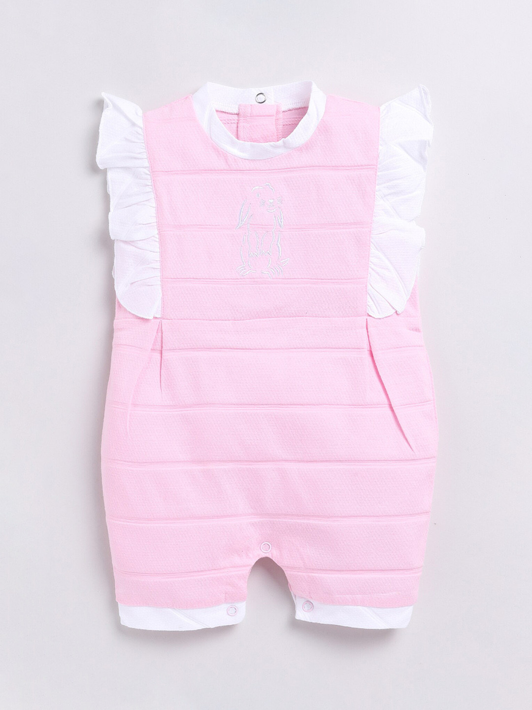BABY GO Infant Girls Self-Design Pure Cotton Rompers