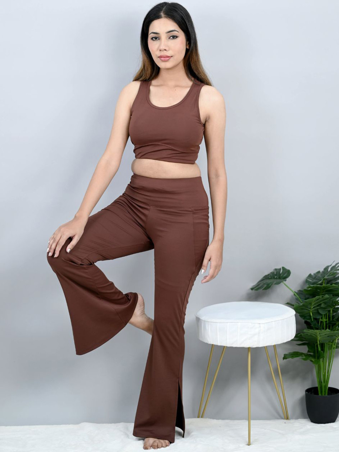 Mlada Women Original Flared Low-Rise Lint Free Cotton Bootcut Trousers