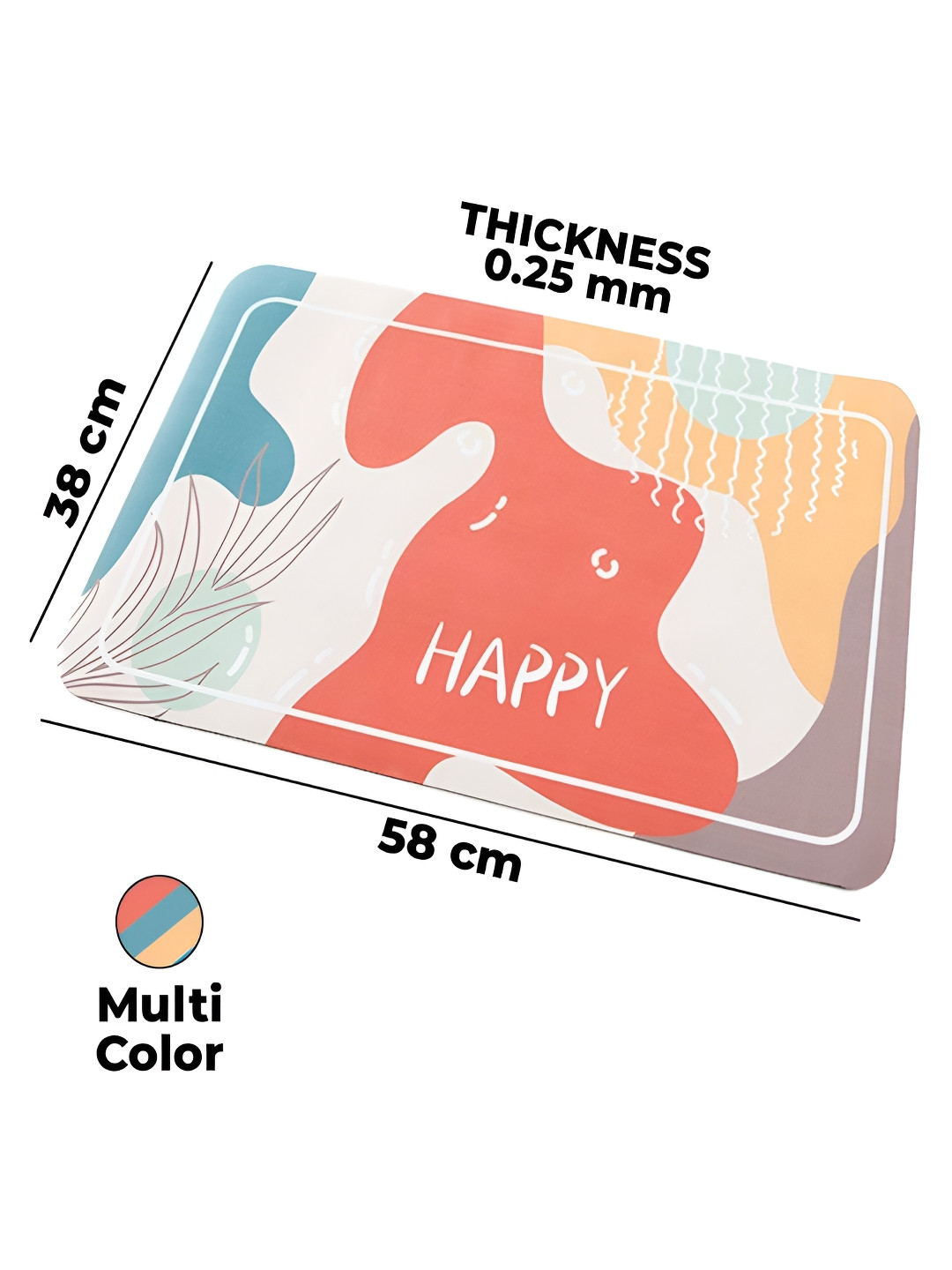 Kuber Industries Orange & White Graphic Printed Anti-Skid Quick-Dry Doormat