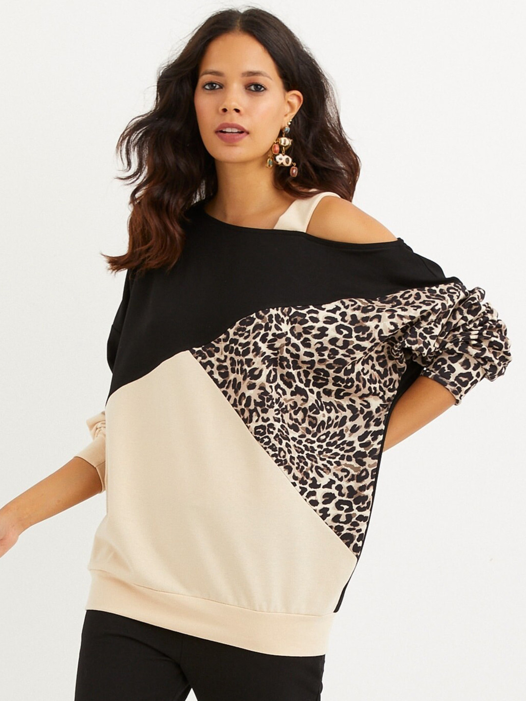 Cool & Sexy Colourblocked Long Sleeves Pullover Sweatshirt