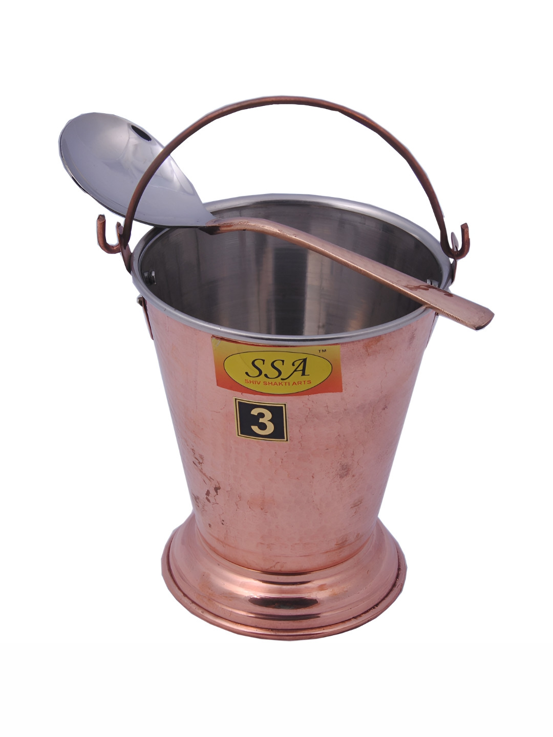 Shivshakti Arts Brown 2 Pcs Copper Cook and Serve Casserole 500ml