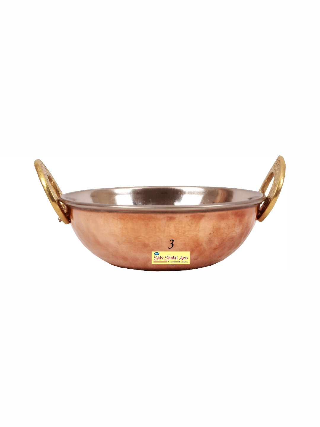 Shivshakti Arts Brown Copper Kadhai Or Wok