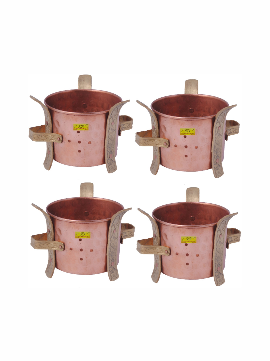 Shivshakti Arts 4 Pieces Copper Food Warmer Angeethi Traditional Sigdis