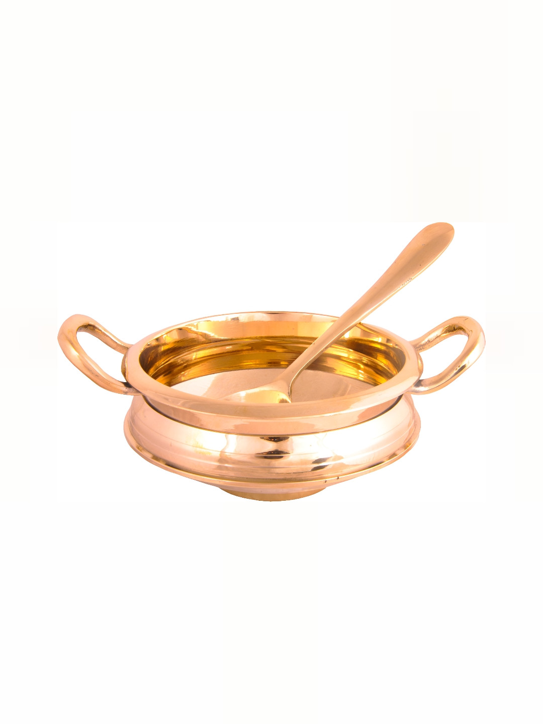 Shivshakti Arts Yellow Bronze Handi With Spoon 900 ml