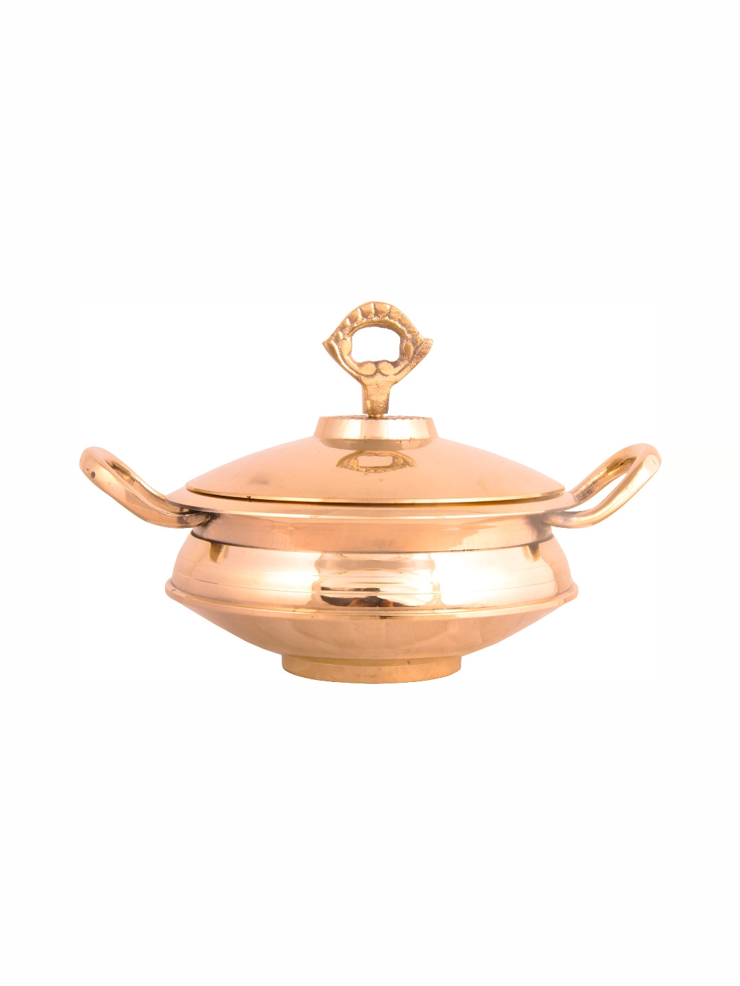 Shivshakti Arts Gold Toned Bronze Handi With Lid