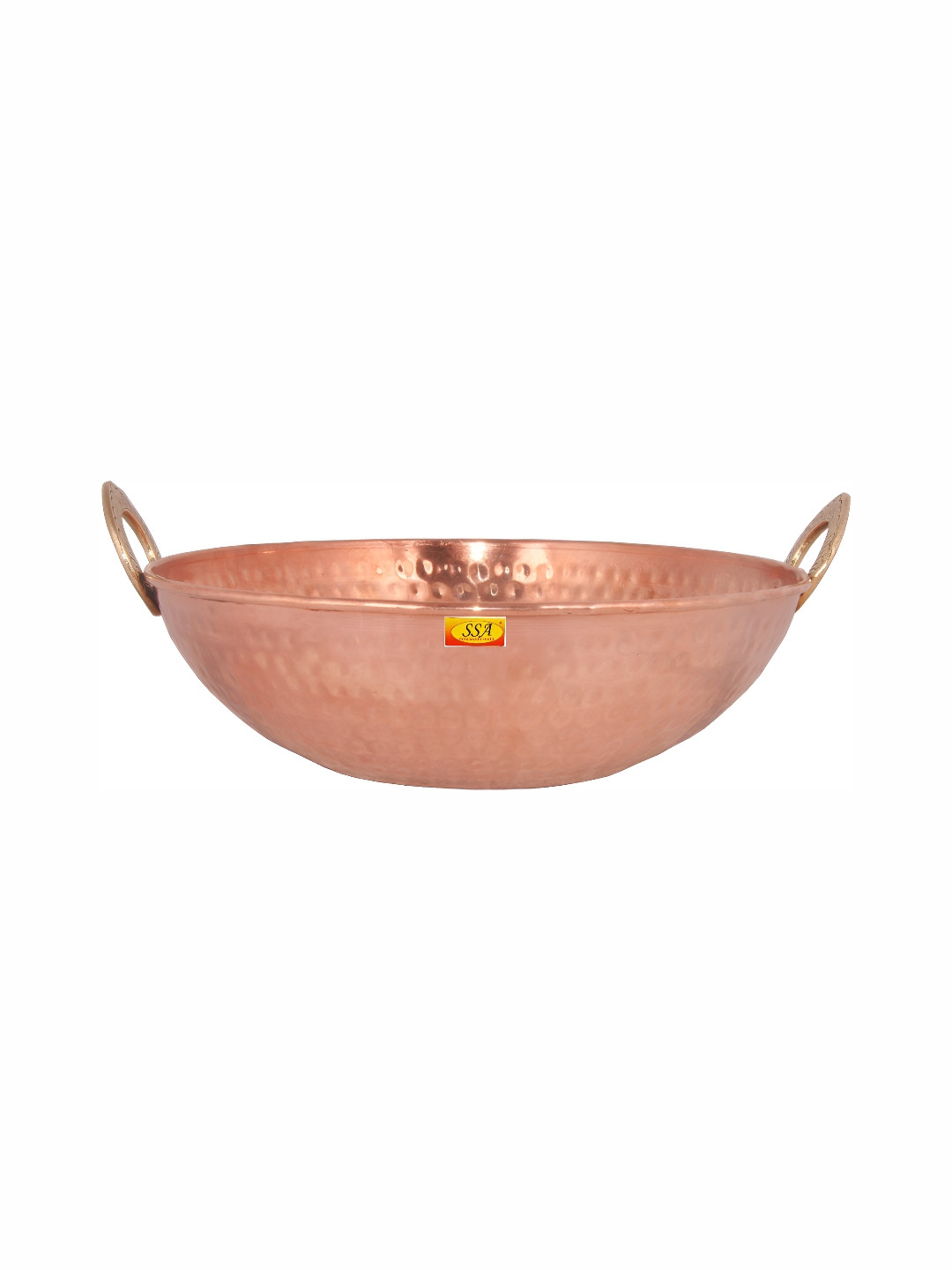 Shivshakti Arts Brown Copper Kadhai With Handle