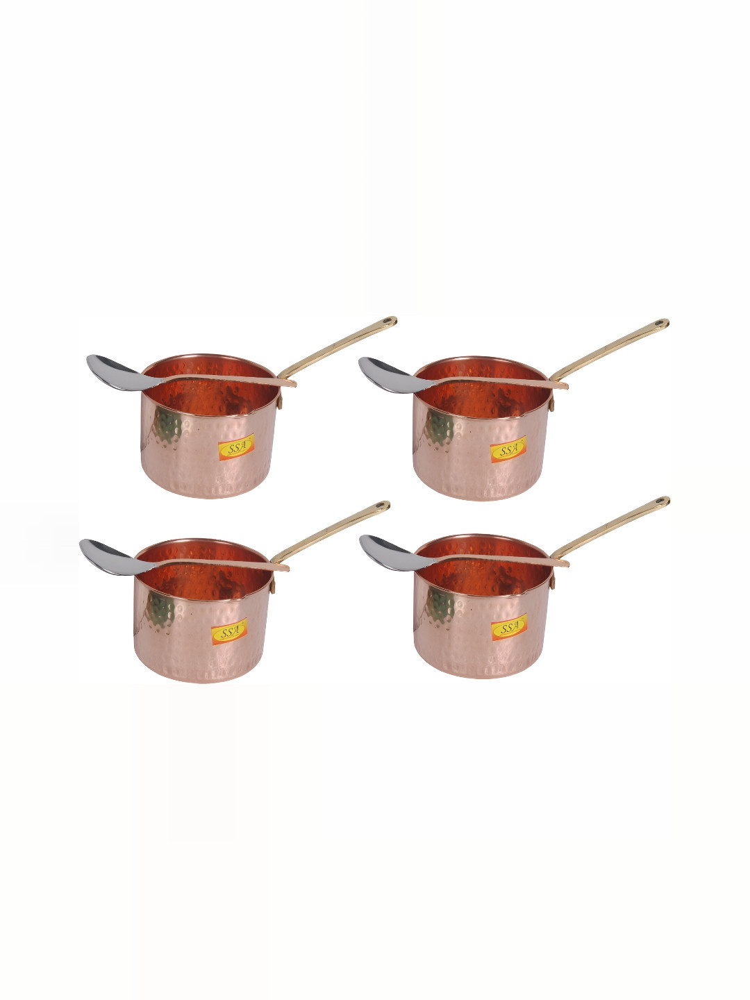 Shivshakti Arts Copper Toned 4 Pcs Sauce Pan Serving Spoon