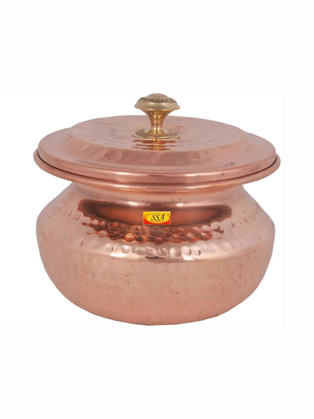 Shivshakti Arts Copper-Toned Copper Handi With Lid