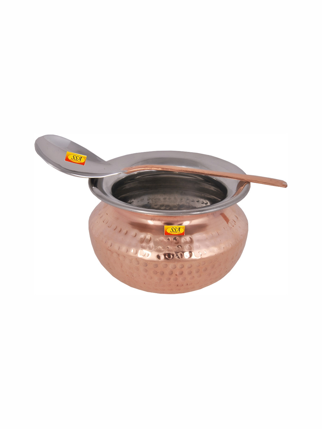 Shivshakti Arts 2 Pcs Copper Toned 1 Handi With 1 Spoon