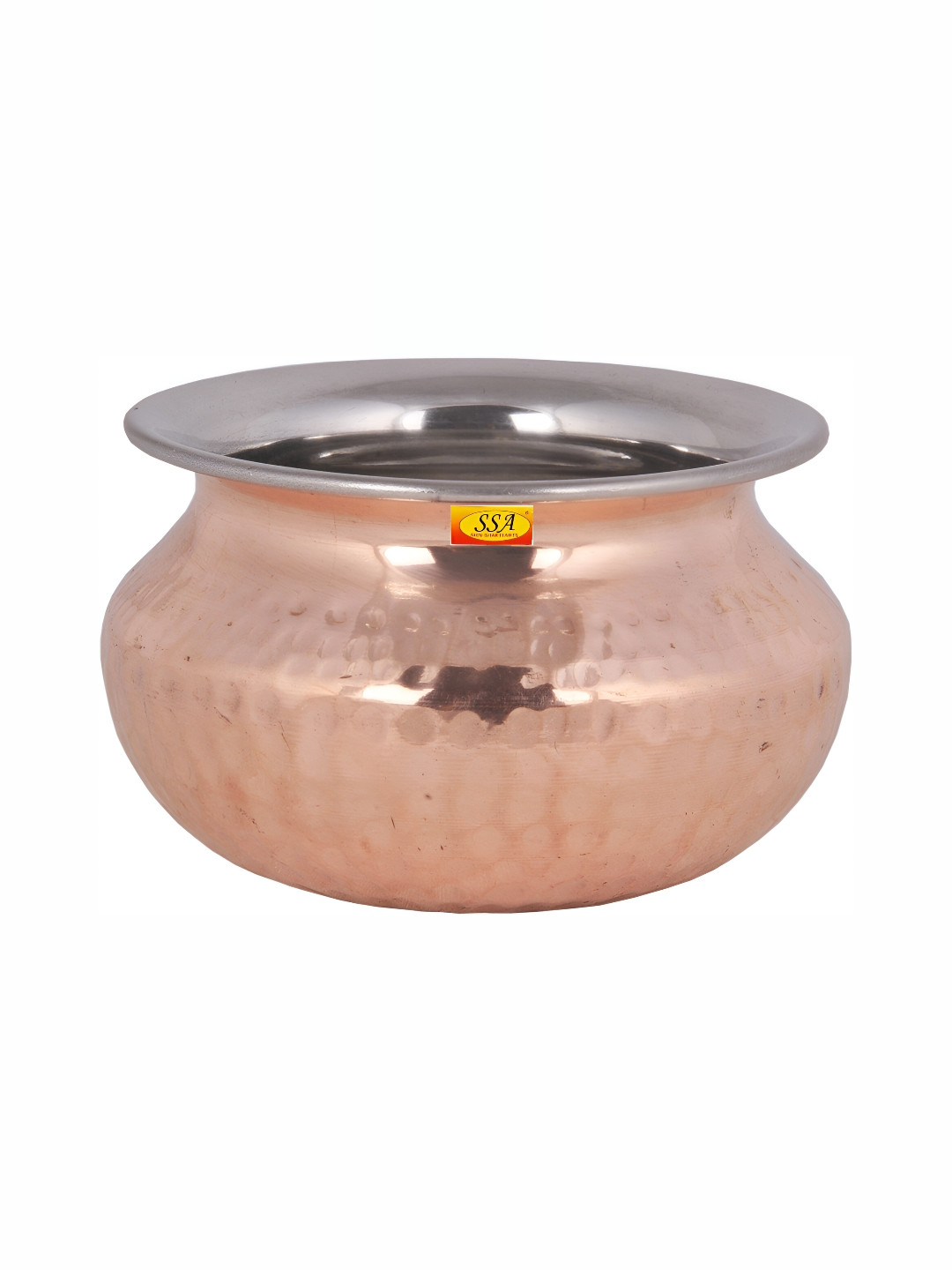 Shivshakti Arts Brown Copper Handi Cook and Serve Casserole 650 ml
