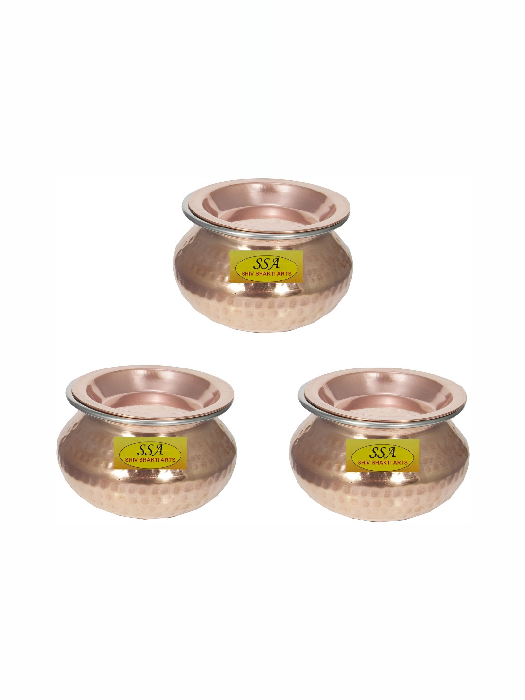 Shivshakti Arts Brown 6 Pcs Copper Handi