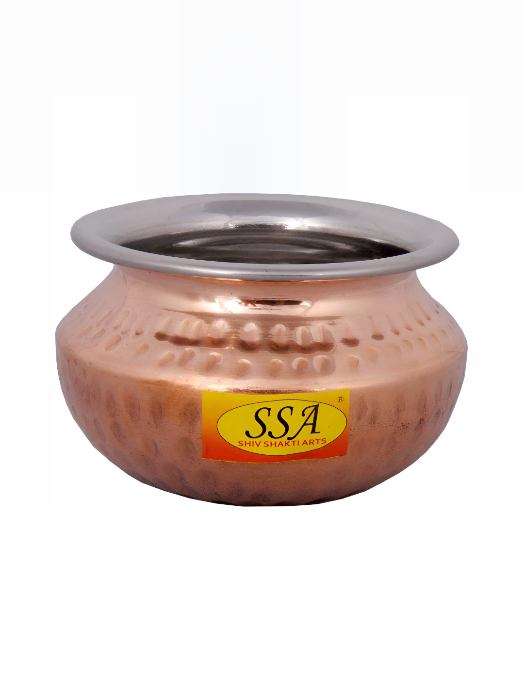Shivshakti Arts Brown Copper Cooking Handi