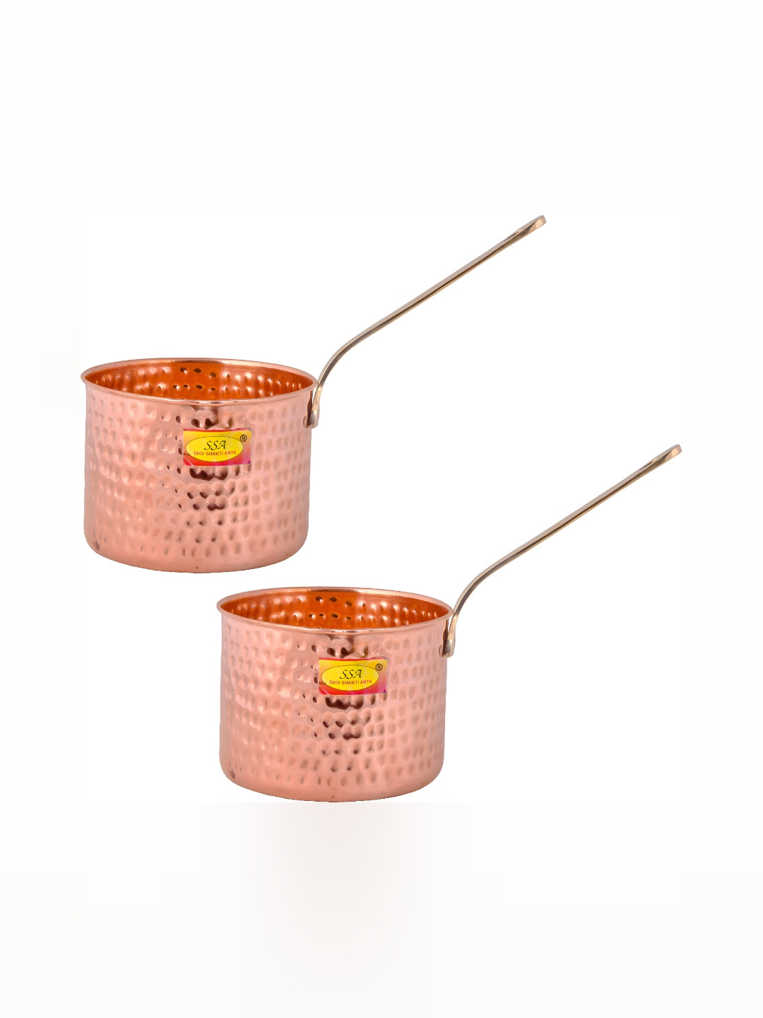 Shivshakti Arts Copper-Toned 2 Pieces Copper Sauce Pans