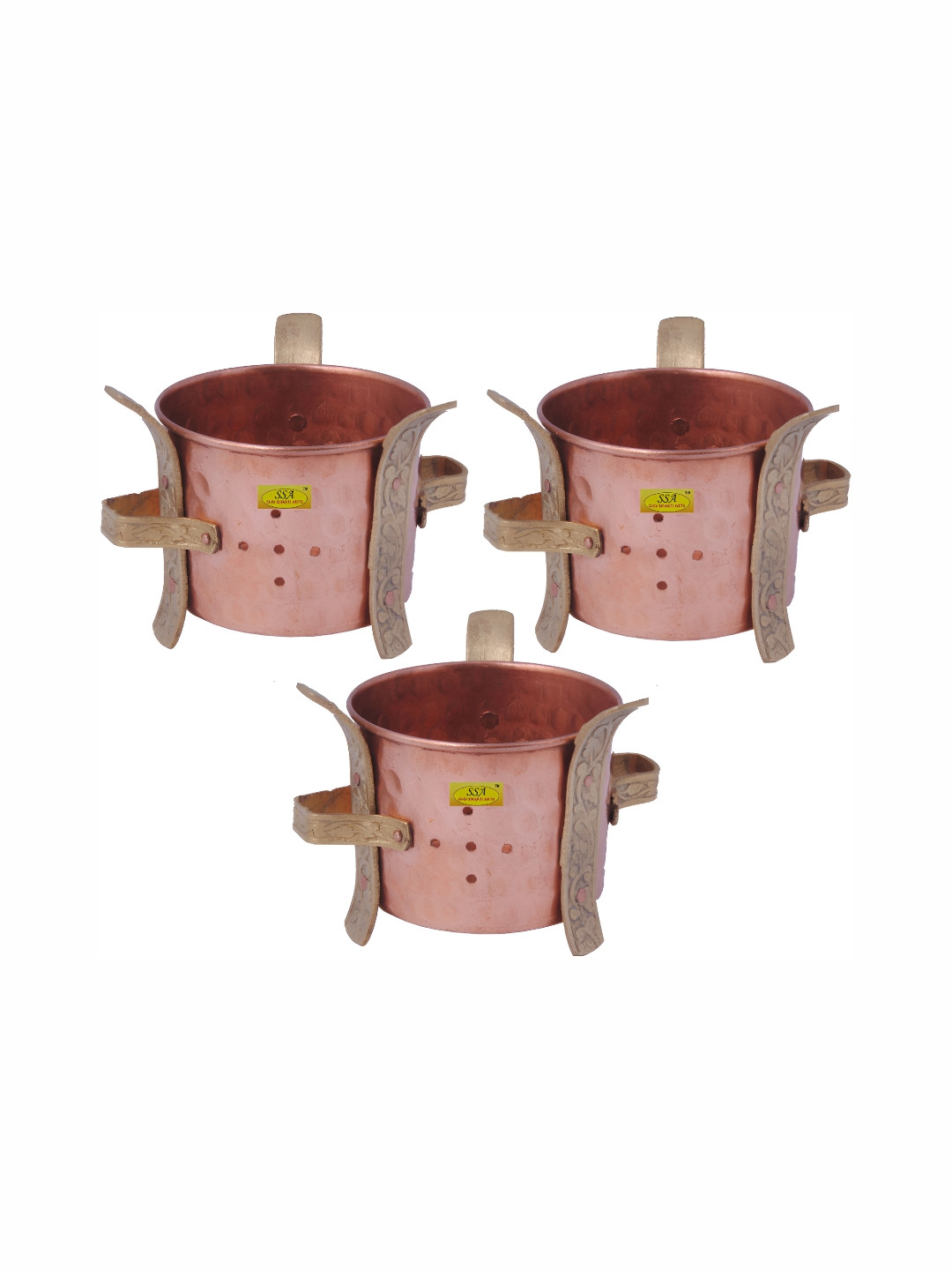 Shivshakti Arts Copper-Toned 3Pcs Copper Sigdis