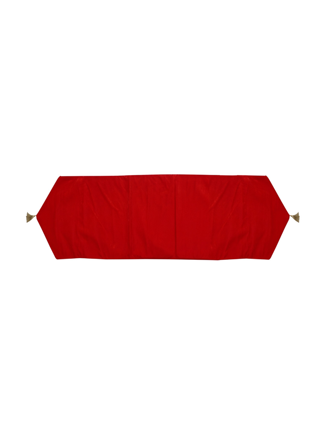 Home Heart Red Hexagon Shape Reversible Velvet Small Table Runner