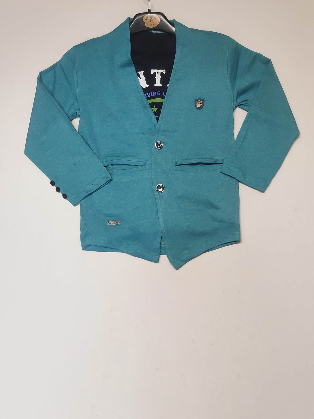 BAESD Boys V-Neck Single-Breasted Cotton Blazers With T-shirt