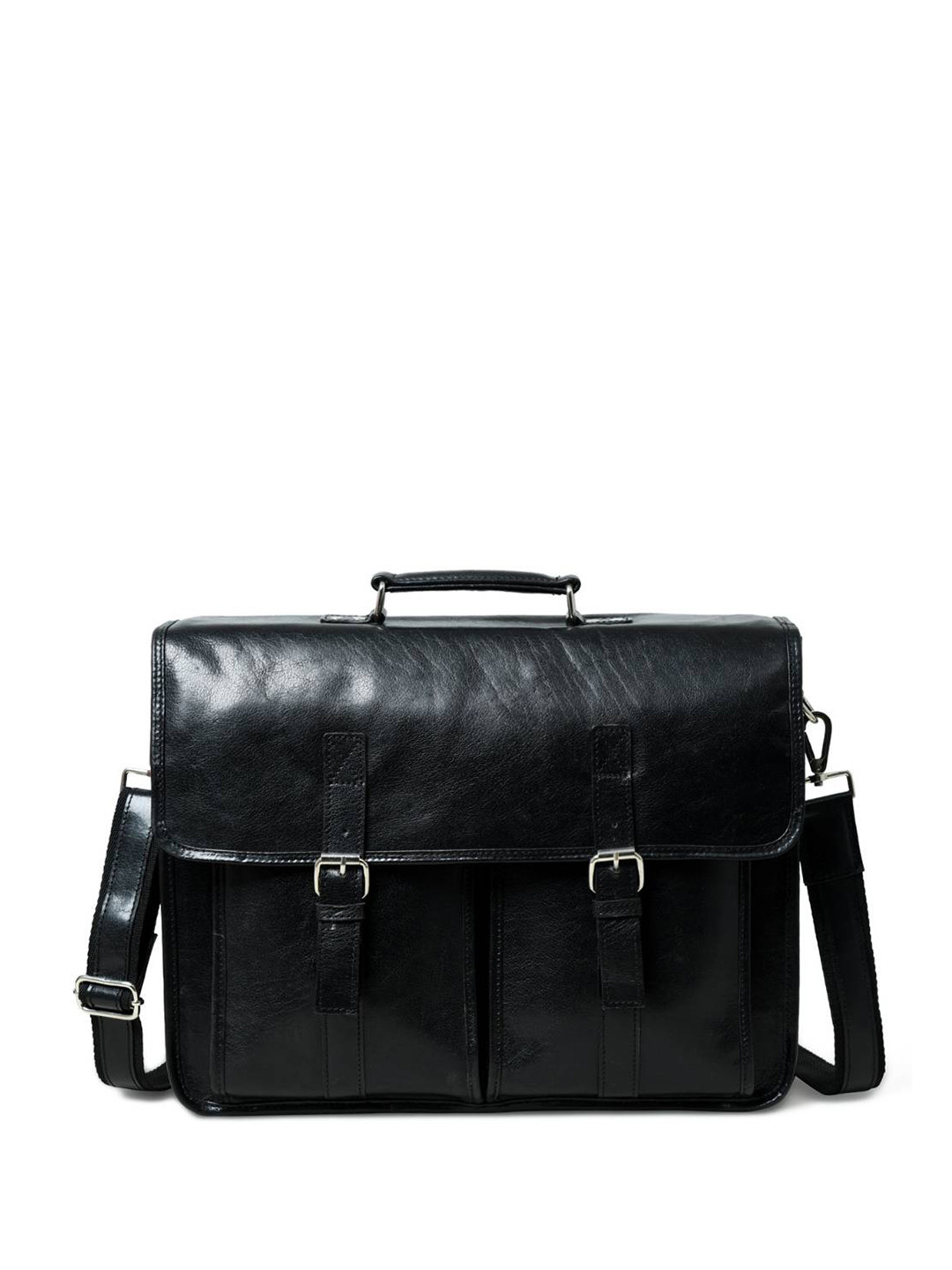 MaheTri Men The Architect Black Executive Leather Laptop Bag Up to 15 inch