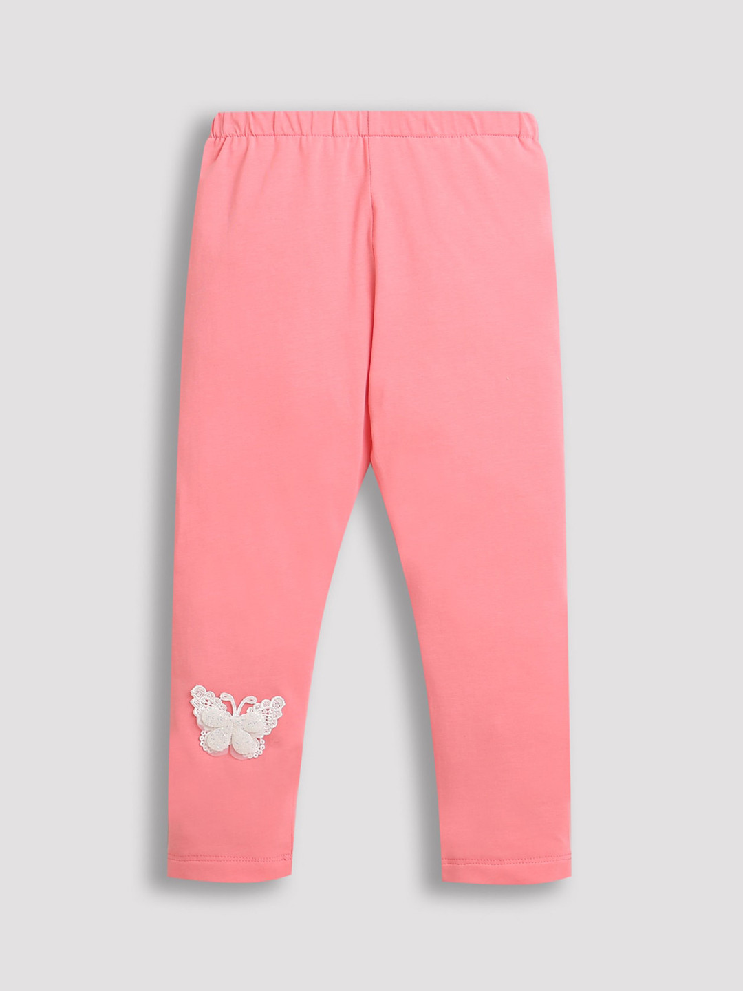 ZIP ZAP ZOOP Girls Pure Cotton Butterfly Applique Leggings