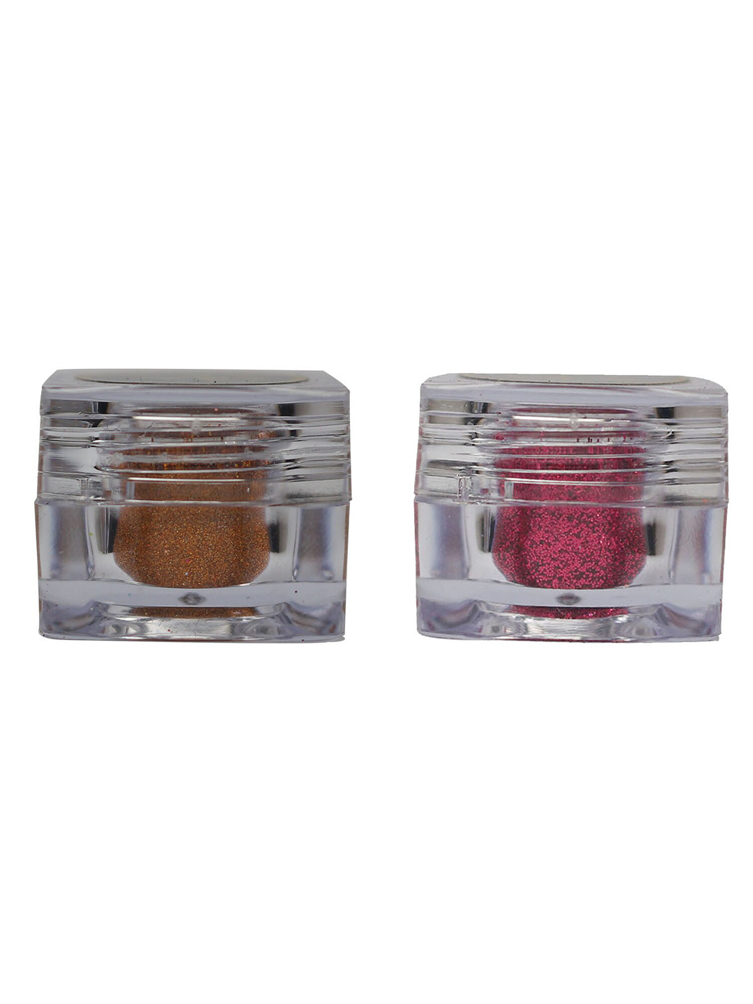 Veoni BELLE Set Of 2 HD Holographic Glitter Eyeshadow 5g Each - Orange & Dark Pink
