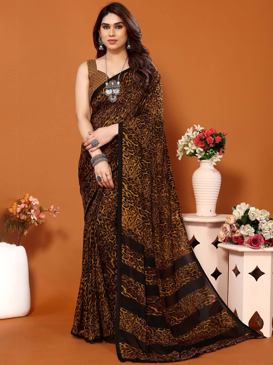 ANAND SAREES Animal Printed Saree