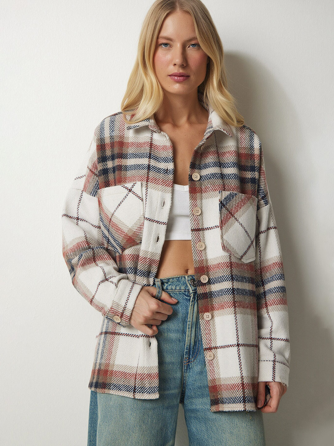 Happiness istanbul Tartan Checks Opaque Checked Pure Cotton Casual Shirt