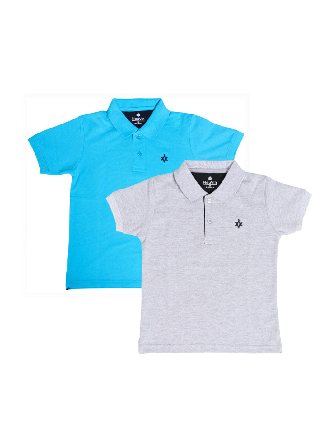 BAESD Boys Pack of 2 Cotton Short Sleeves Polo Collar Embroidered T-shirts