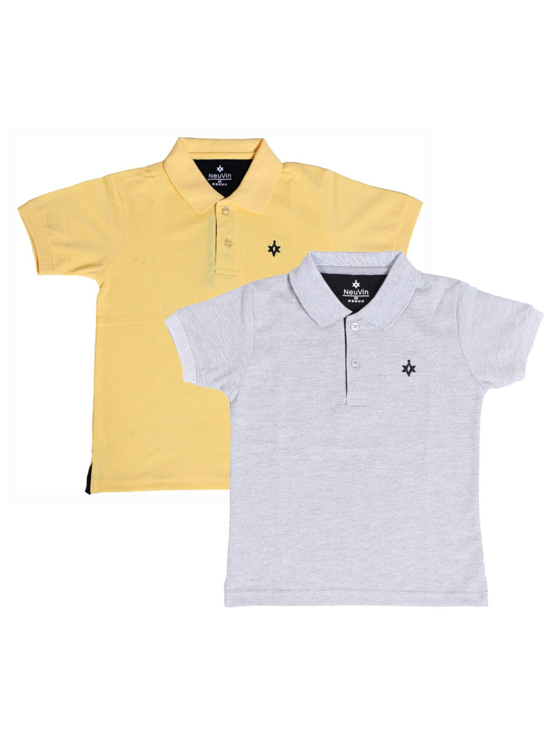 BAESD Boys Pack of 2 Cotton Short Sleeves Polo Collar Embroidered T-shirts