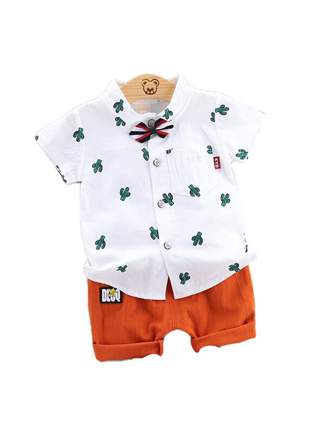 StyleCast Boys White Graphic Printed Shirt with Shorts