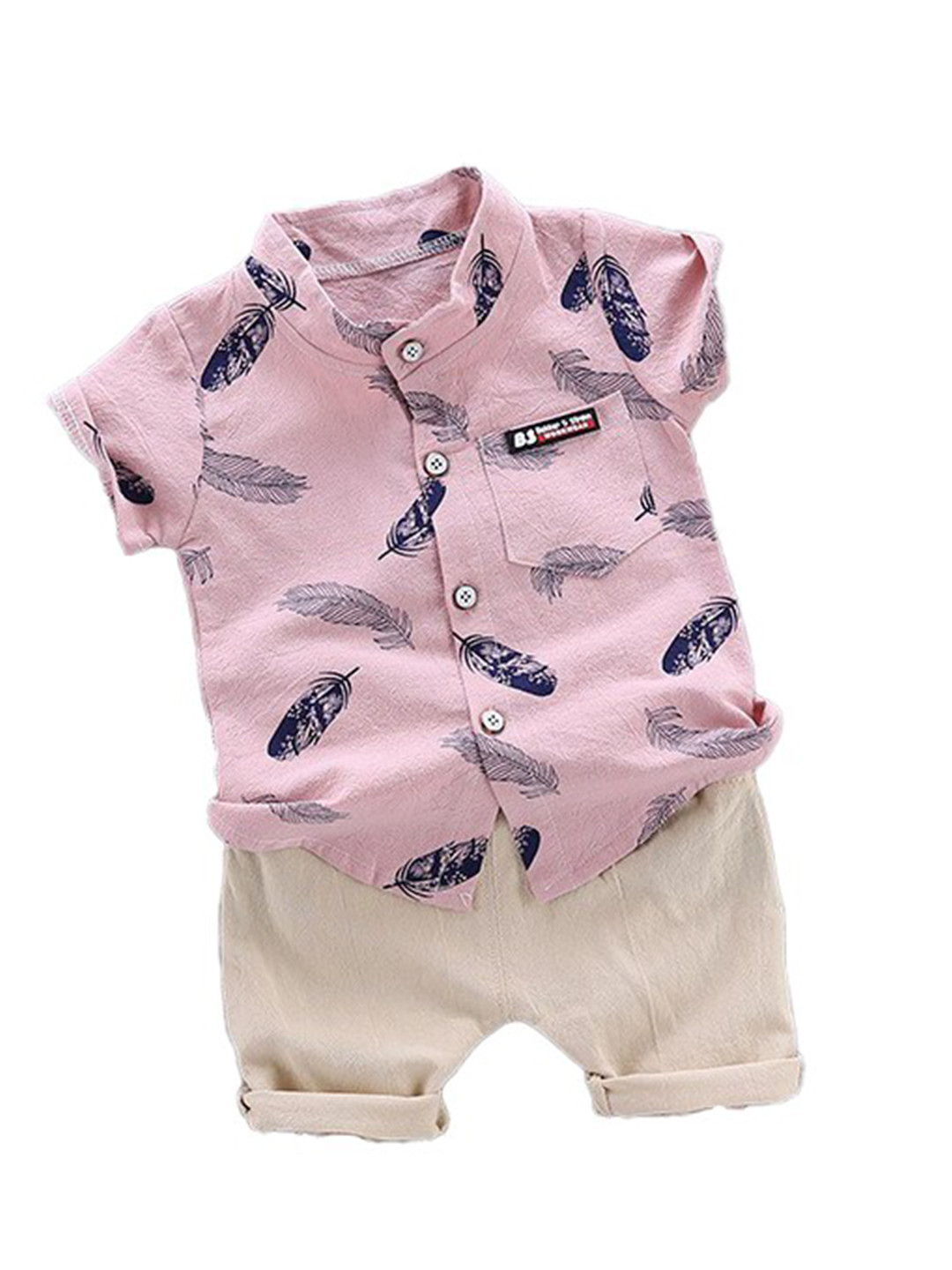 StyleCast Boys Pink Graphic Printed Shirt with Shorts