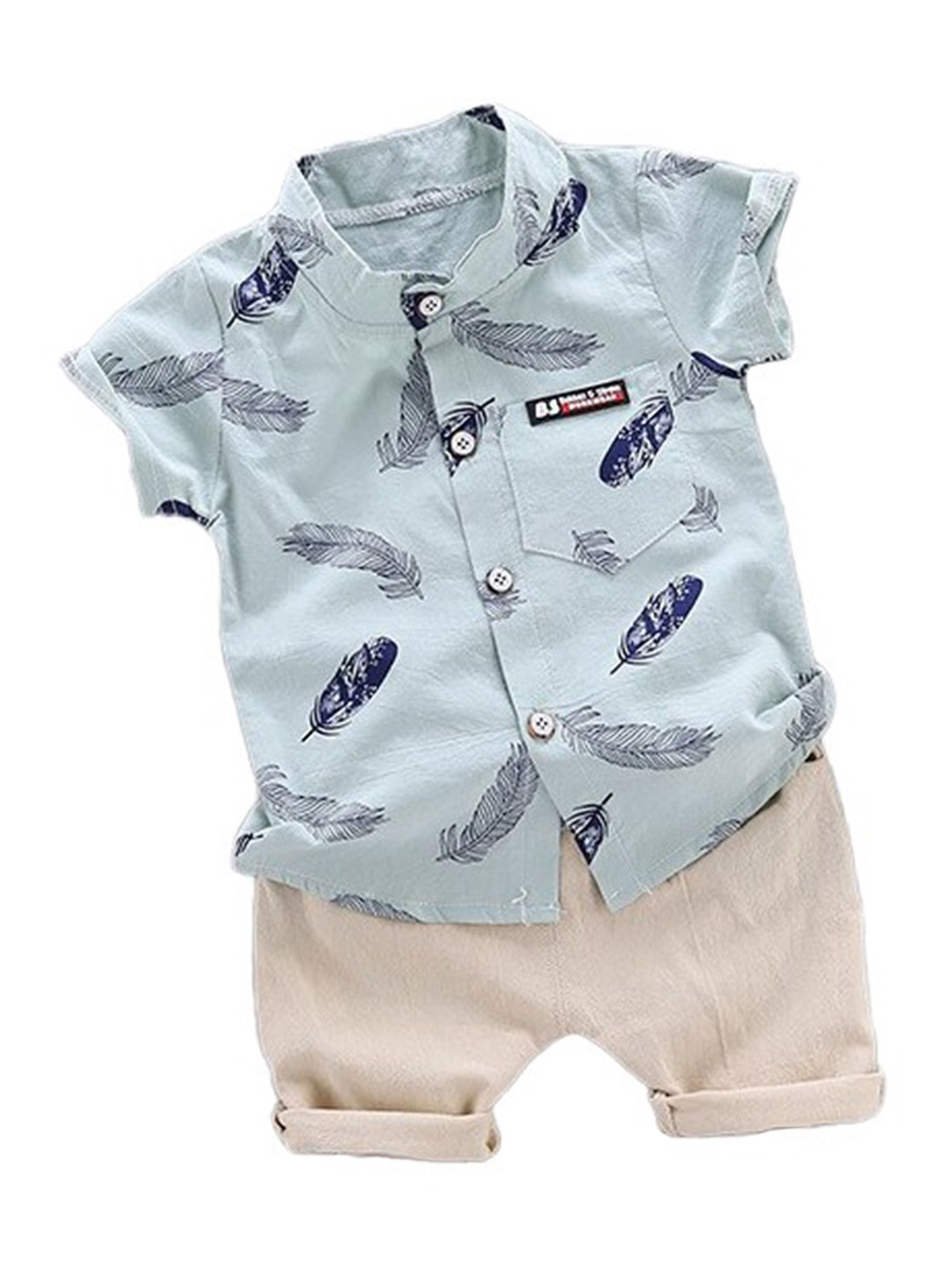 StyleCast Boys Green Graphic Printed Shirt with Shorts