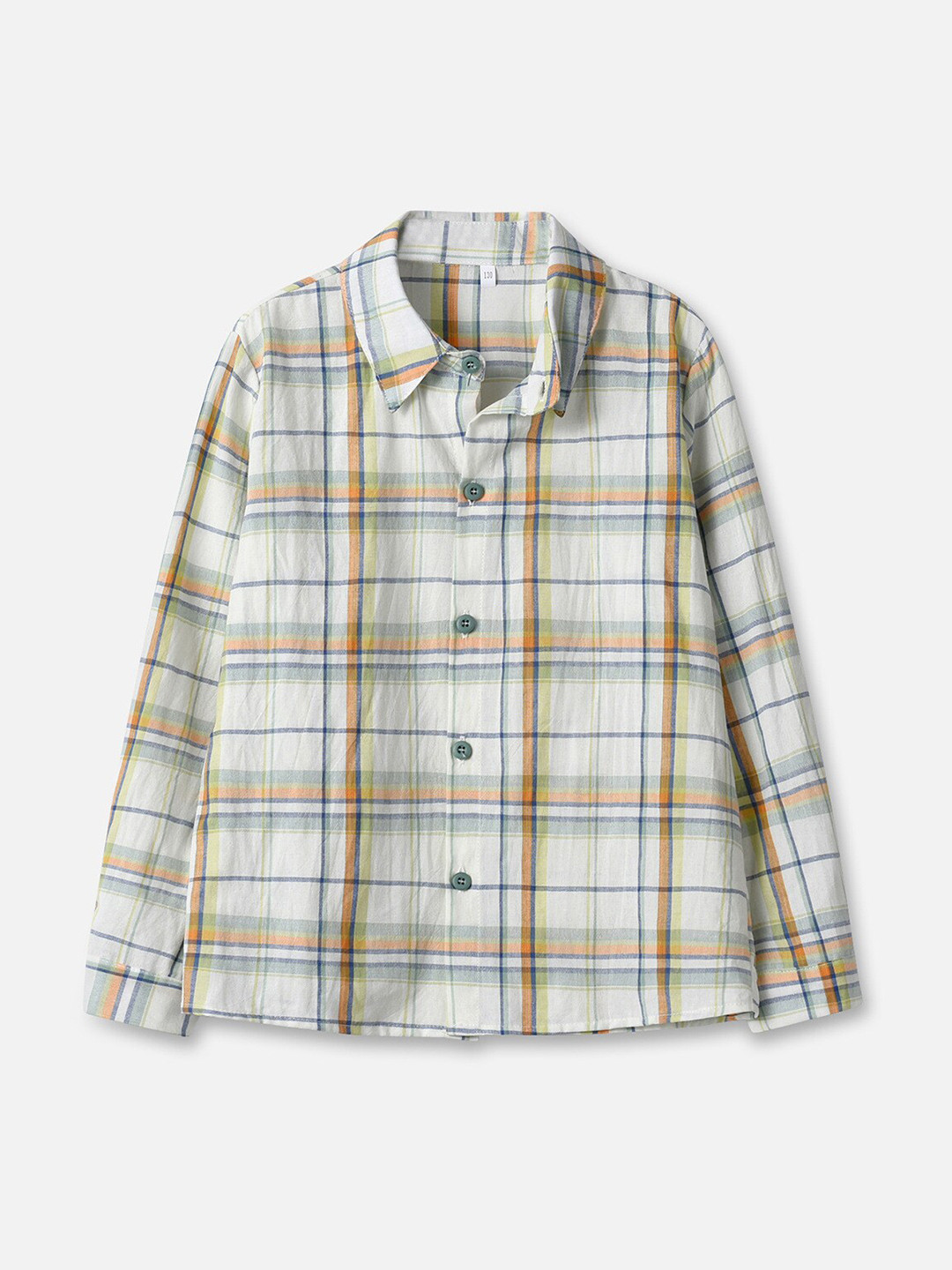 StyleCast Beige Boys Tartan Checked Casual Shirt