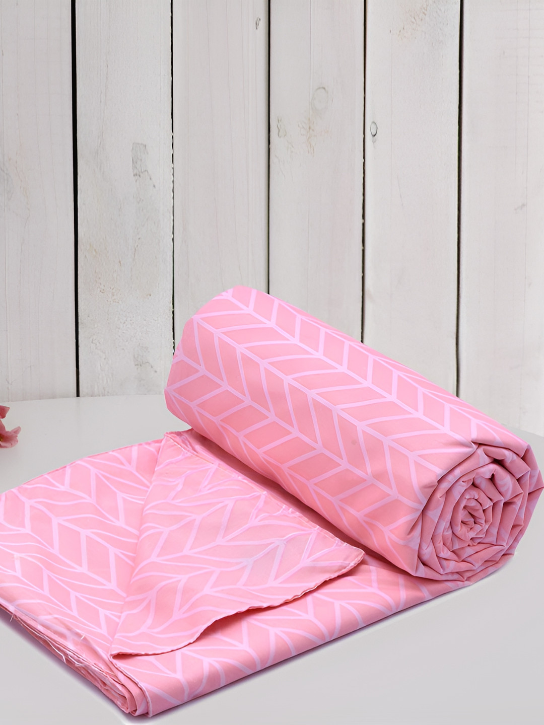 RRC Pink Geometric Printed Super Soft Microfiber Cotton Single Duvet Cover