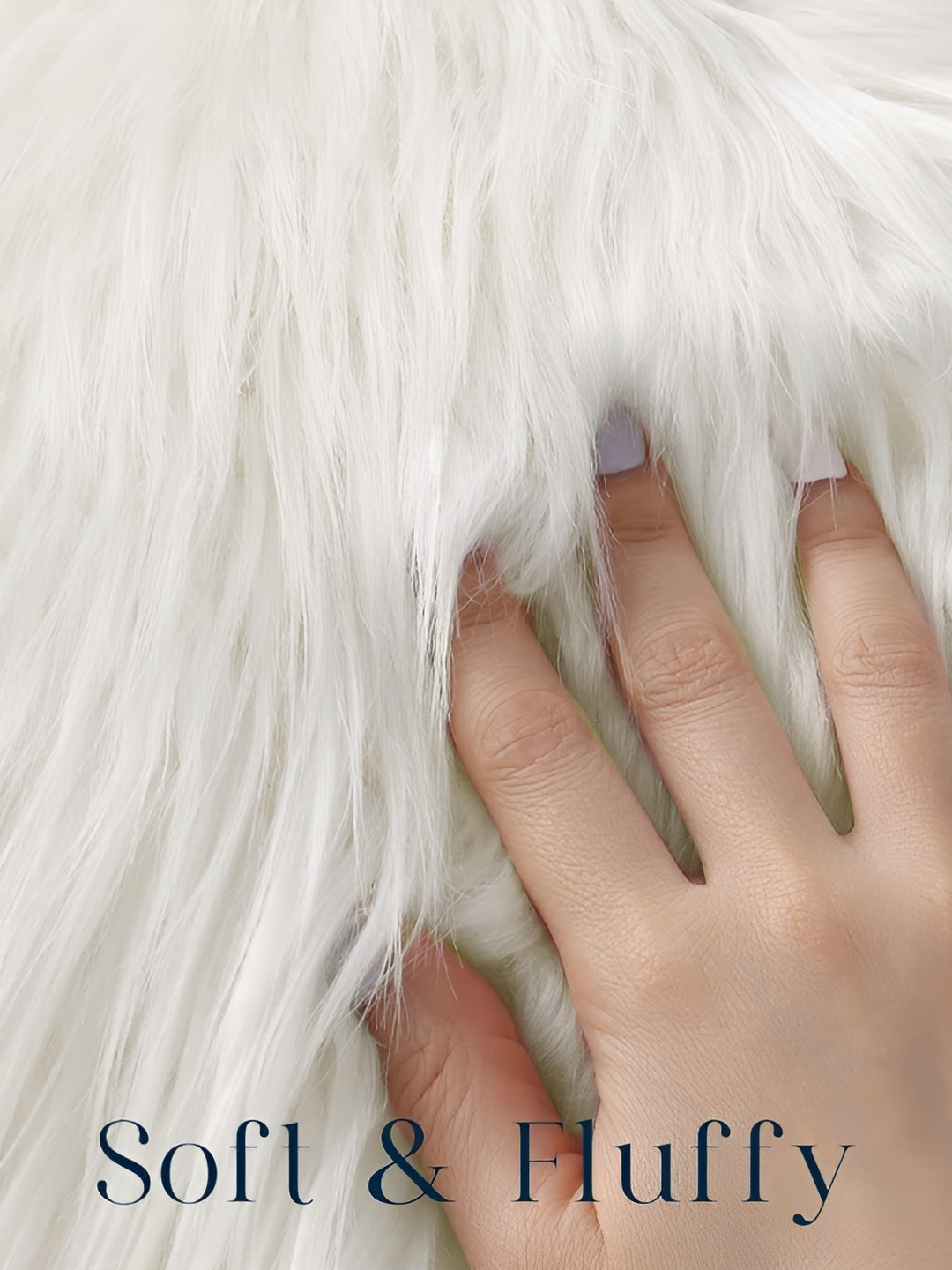 MONKDECOR White Self Design Fur Washable Textured Rectangle Cushion Cover -12x18In