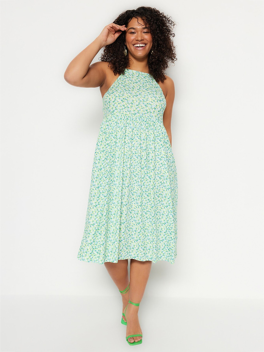 Trendyol Women Floral Printed Fit & Flare Midi Dress