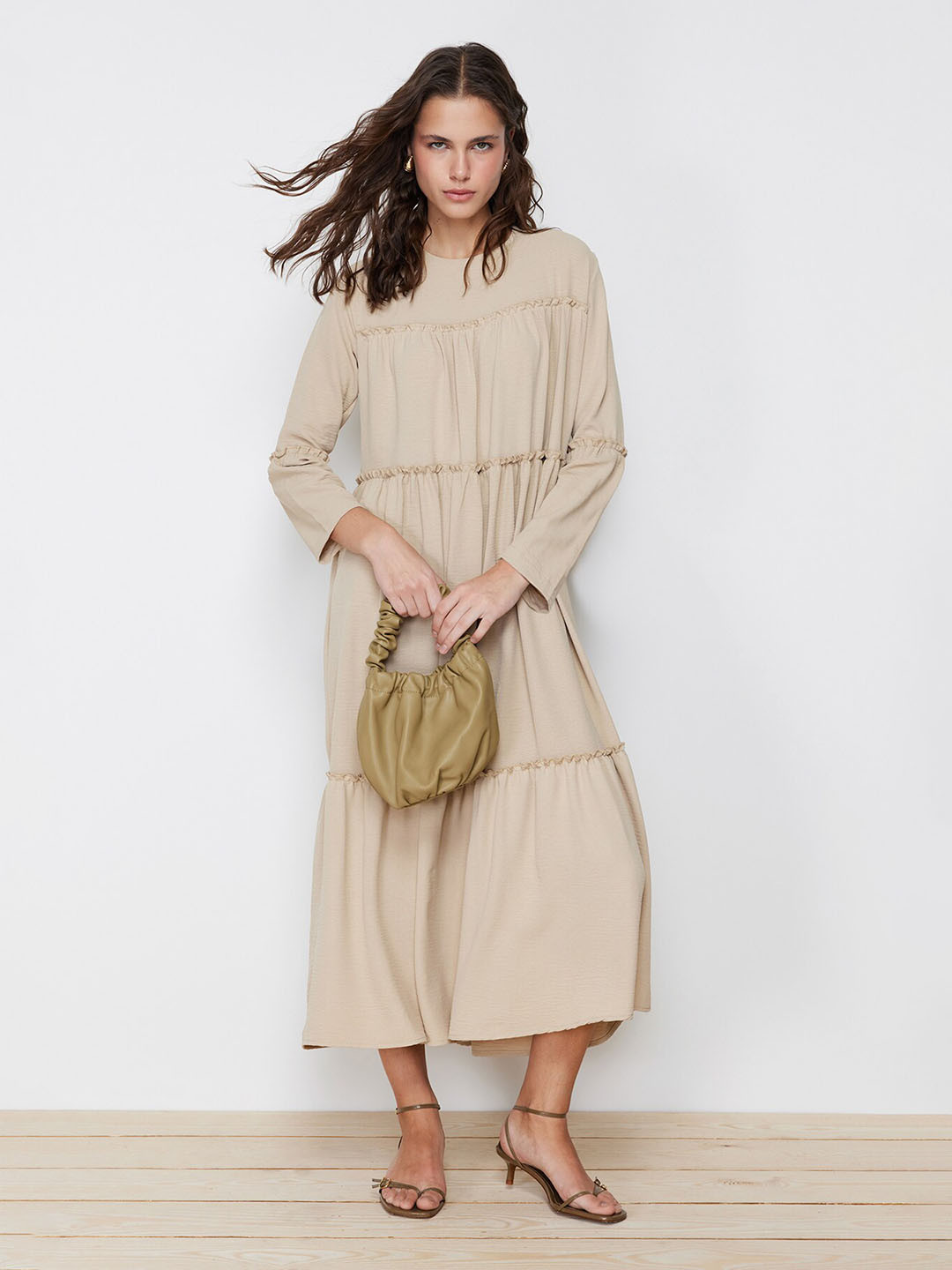 Trendyol A-Line Tiered Midi Dress