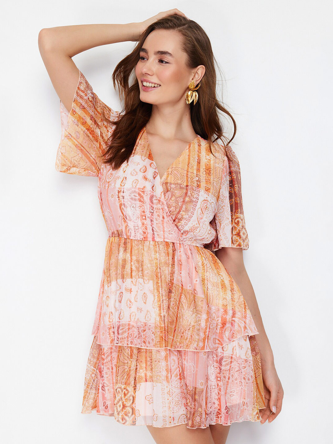 Trendyol Women Fit & Flare Flared Sleeves Dress