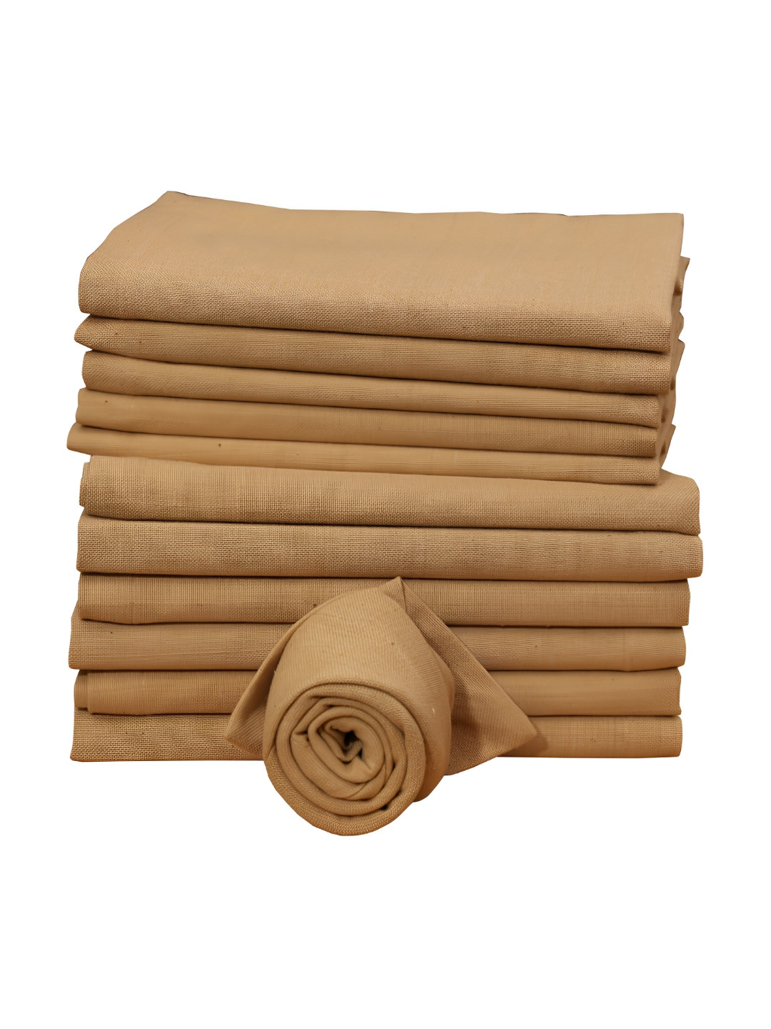 FOVEROS 12-Pcs Mustard Yellow Cotton Table Napkins