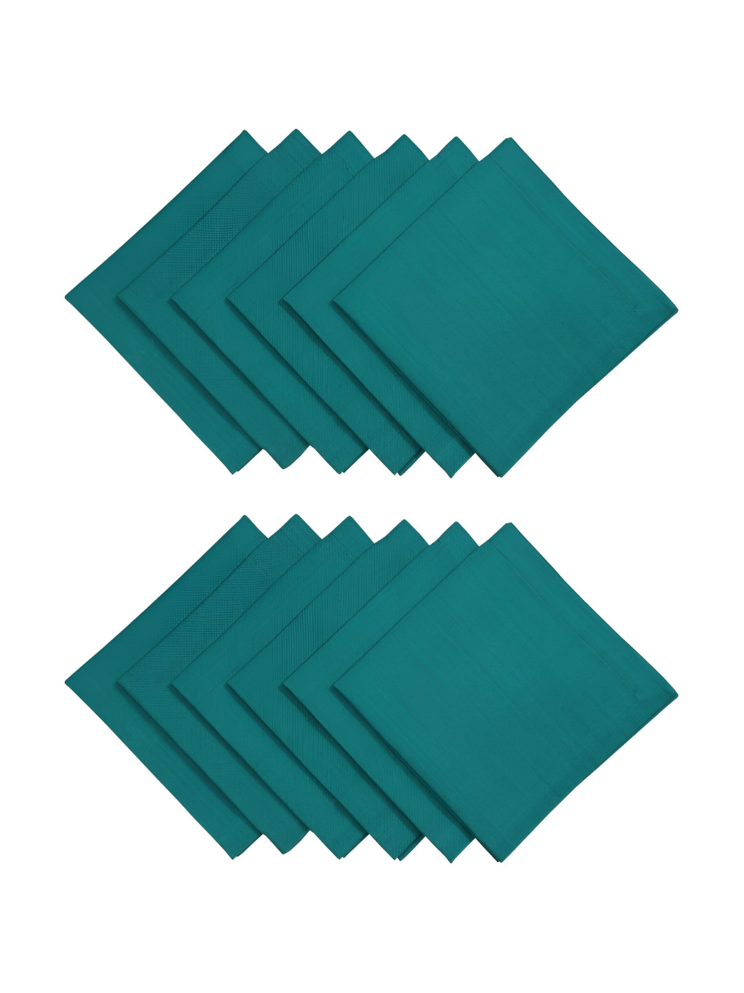 FOVEROS 12-Pcs Green Cotton Dinner Table Napkins