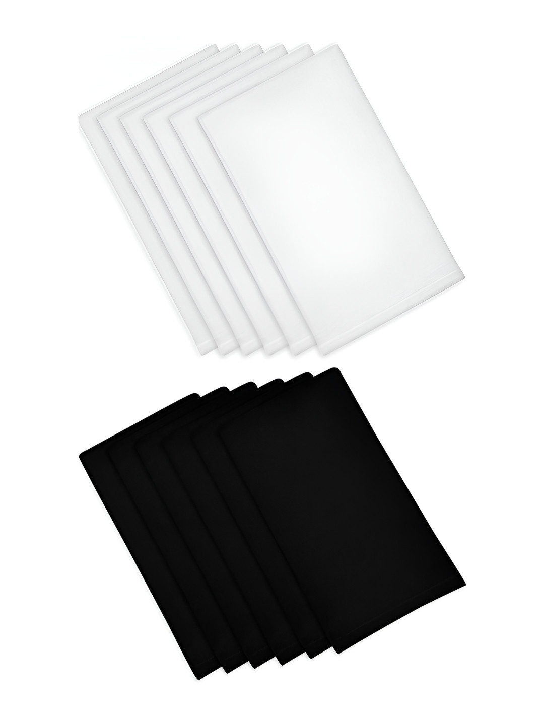 FOVEROS 12-Pcs White & Black Cotton Table Napkins