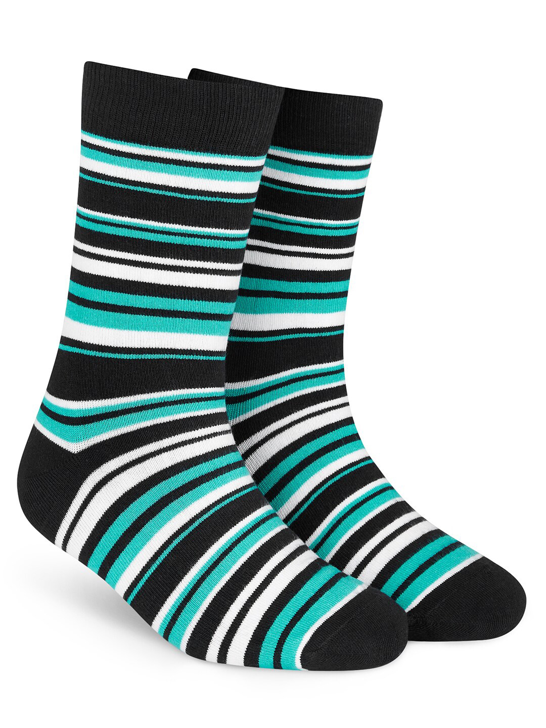 Dynamocks Unisex Stripe Patterned Anti-microbial Calf-length Socks